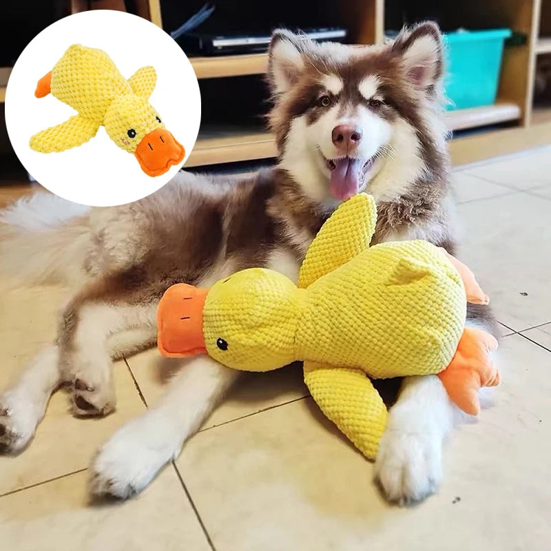 Antystresowa Pluszowa Kaczka dla Psa – Ukojenie, Zabawa i Zdrowe Ząbki!